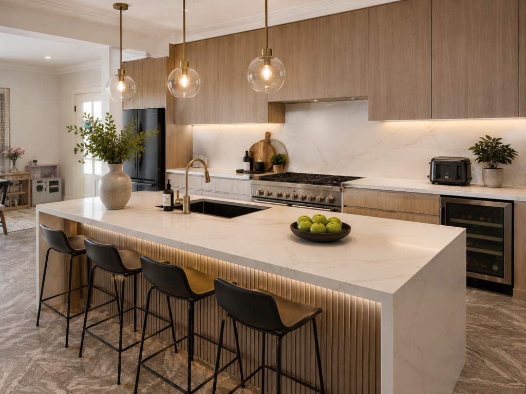 warm colors Kitchen Calacatta